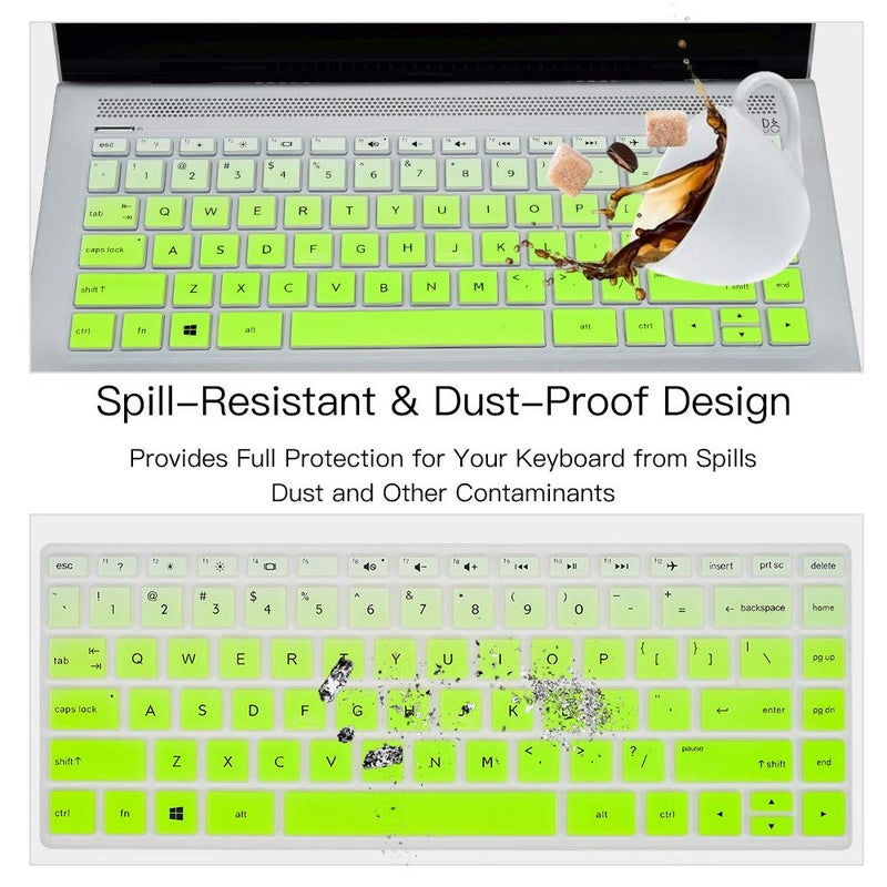 imComor Keyboard Cover for HP Laptop 14/HP Pavilion 14-dq 14-cf/fq 14t-dq300/dq200 14-dq0052dx 14-dq5043cl 14-dq2078wm 14-dq0055dx 14-dq0002dx 14-dq1040wm 14-dq0057nr 14-dq2053cl dq1059wm dq1035cl Skin, Green - Image 4